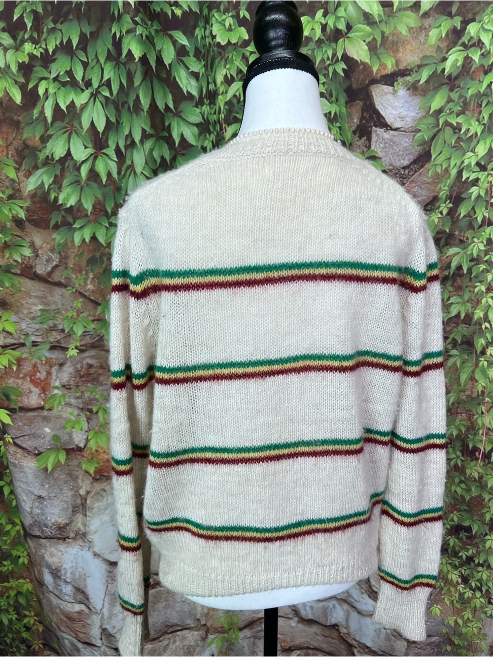 ISABEL MARANT ETOILE Cream Striped Alpaca/Wool Crewneck Sweater, 36/US S - Picture 7 of 13